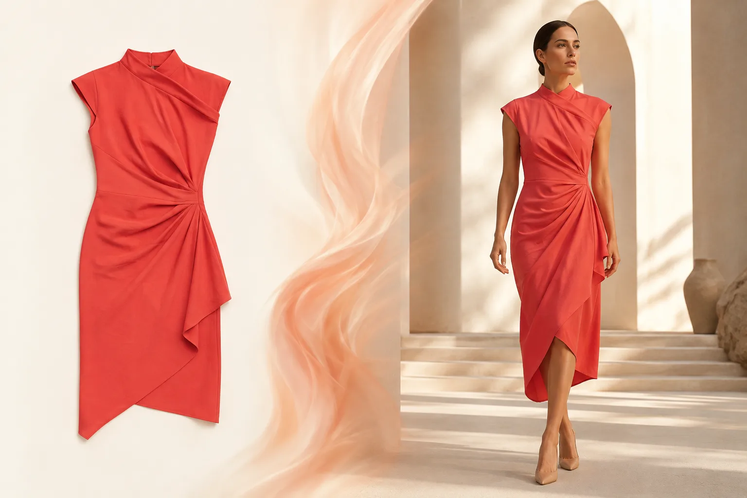 A catalogue product transformed into a finished campaign photograph
