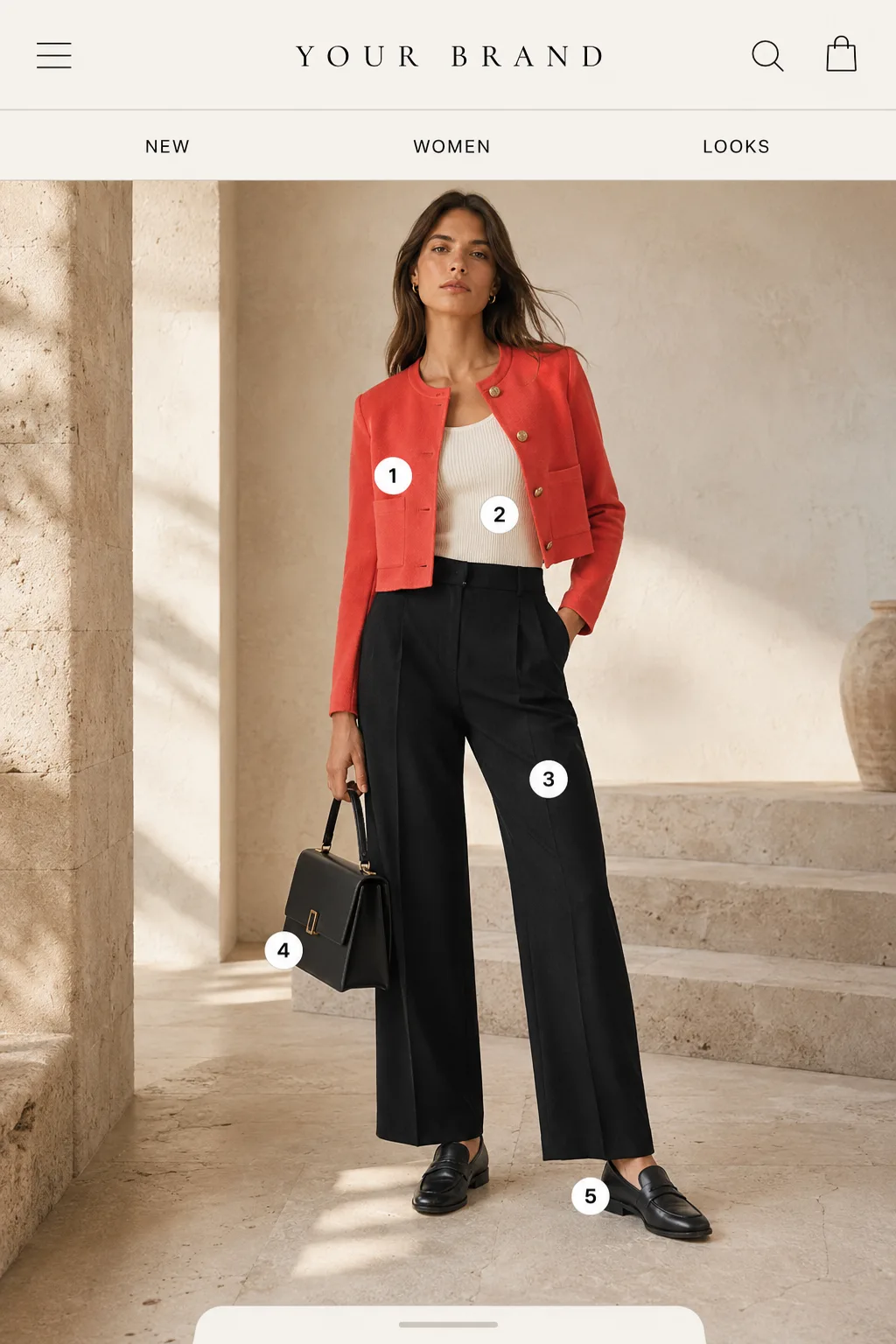 Shoppable Look 2 - Open look product pins preview